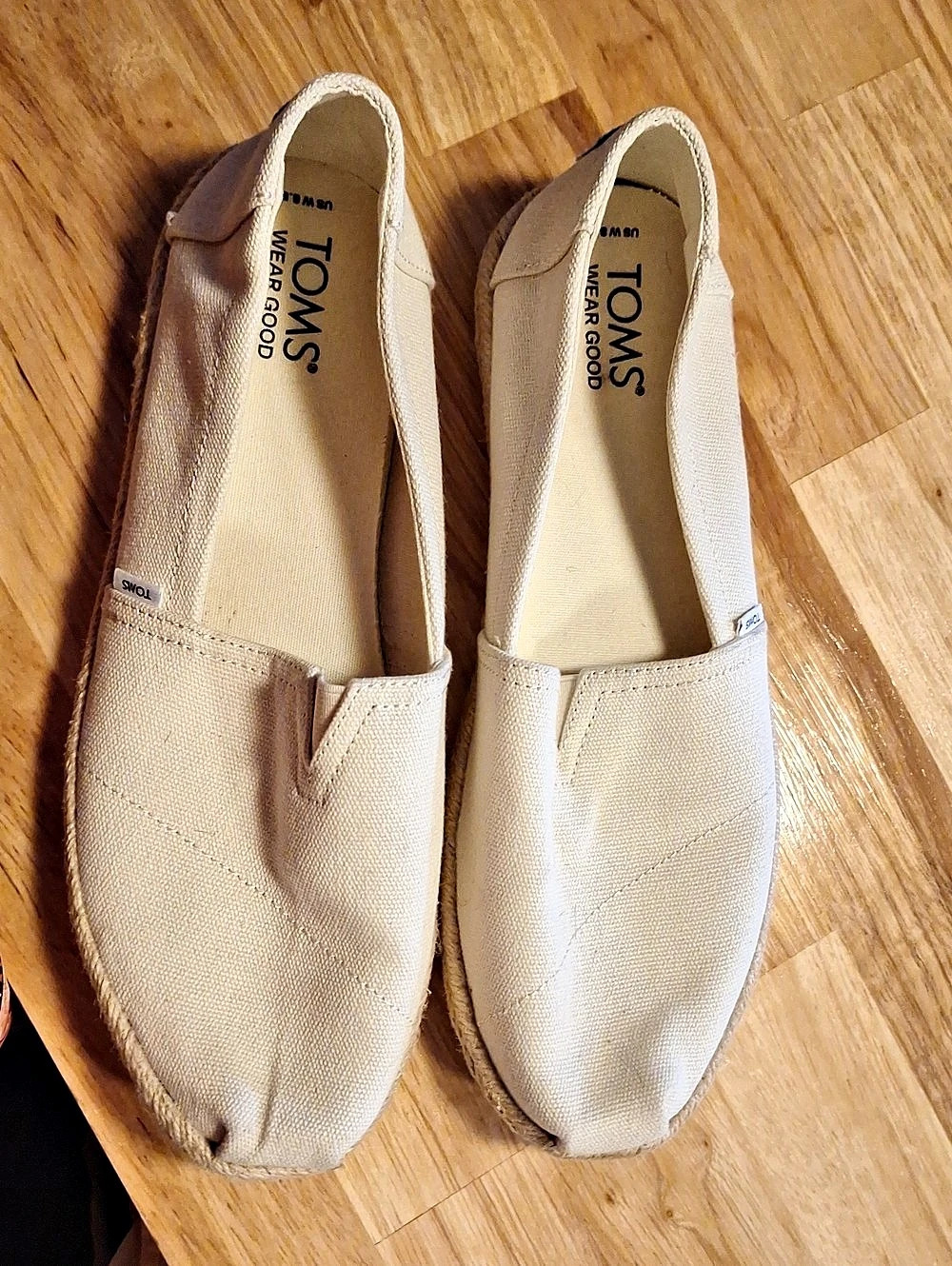 TOMS Alpargata Classic Canvas Slip-On Flats in Beige